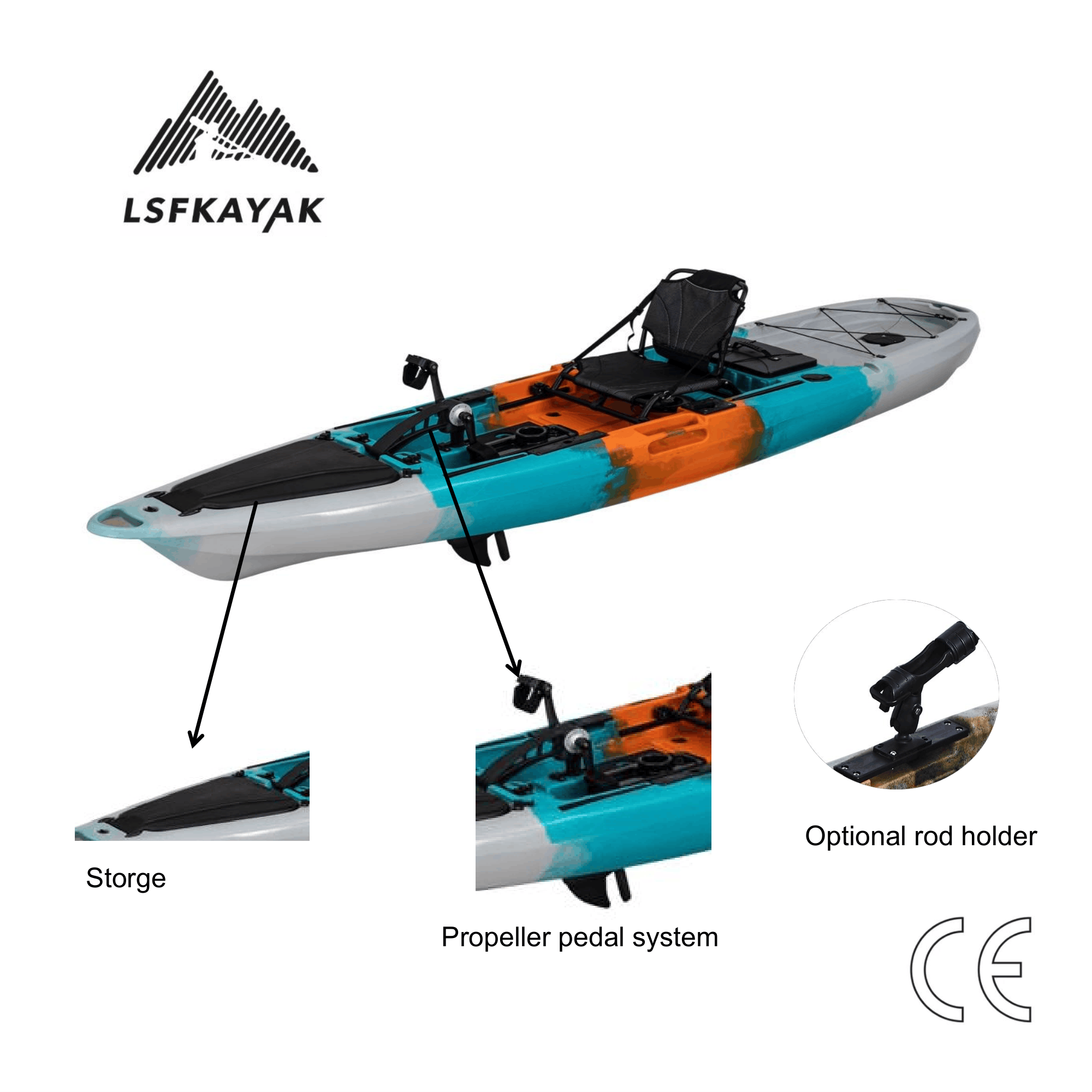 Fishing Kayak Pedal Drive - Mirage Propel 12ft PRO pedaal-aangedreven viskayak